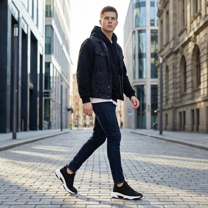 Velocity Stride Black — Men's Elevator Sneaker 7cm | Vizon
