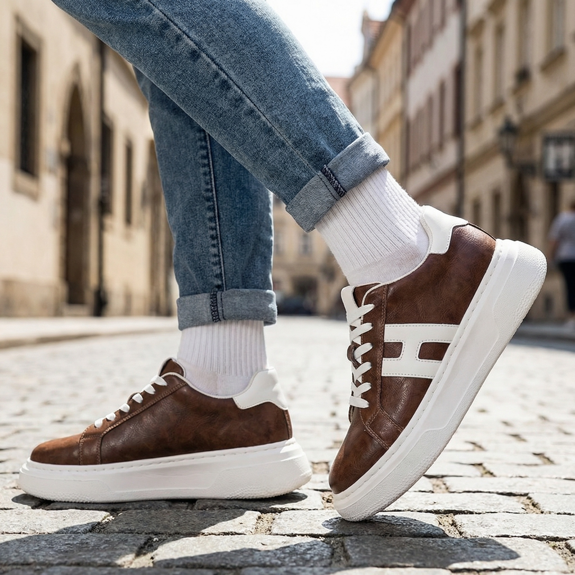 Harford Cognac — Men's Elevator Boot 8cm | Vizon