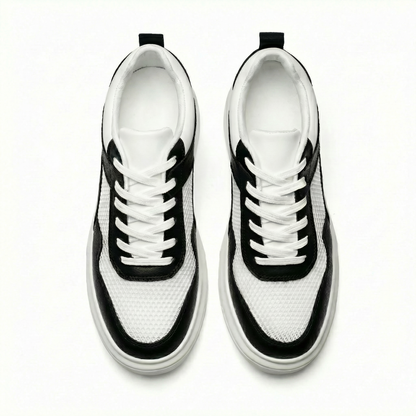 Apex Grid Noir — Men's Elevator Sneaker 7cm | Vizon