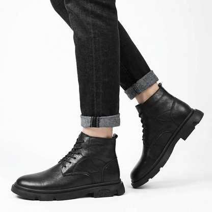 Everett Black — Men's Elevator Boot 7cm | Vizon