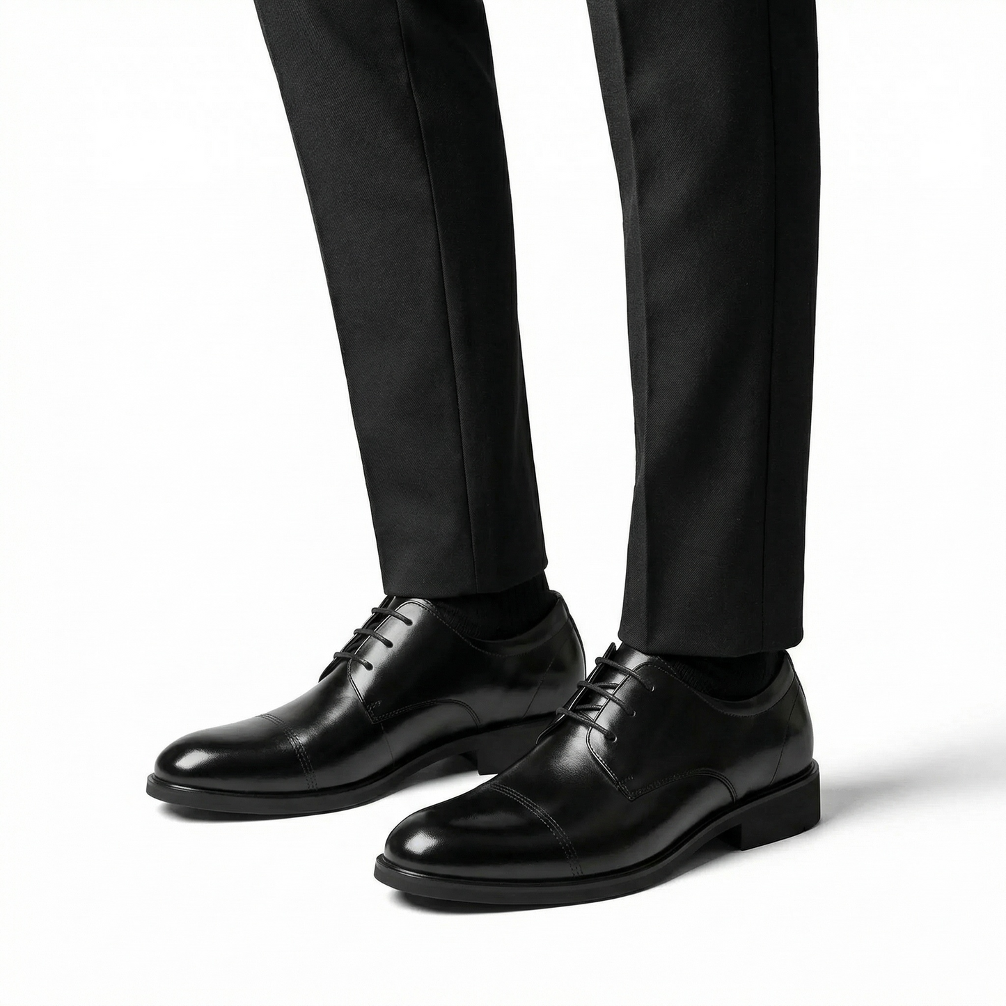 Noir Alderton — Men's Elevator Dress Shoe 7cm | Vizon
