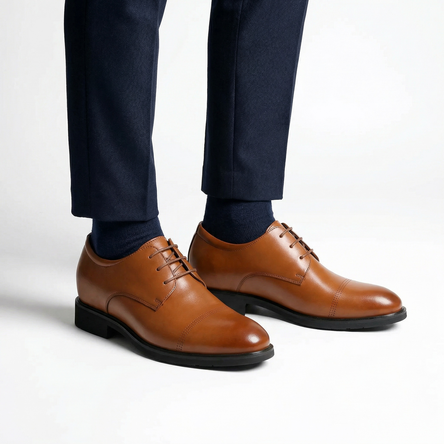 Cognac Alderton Classic — Men's Elevator Dress Shoe 7cm | Vizon
