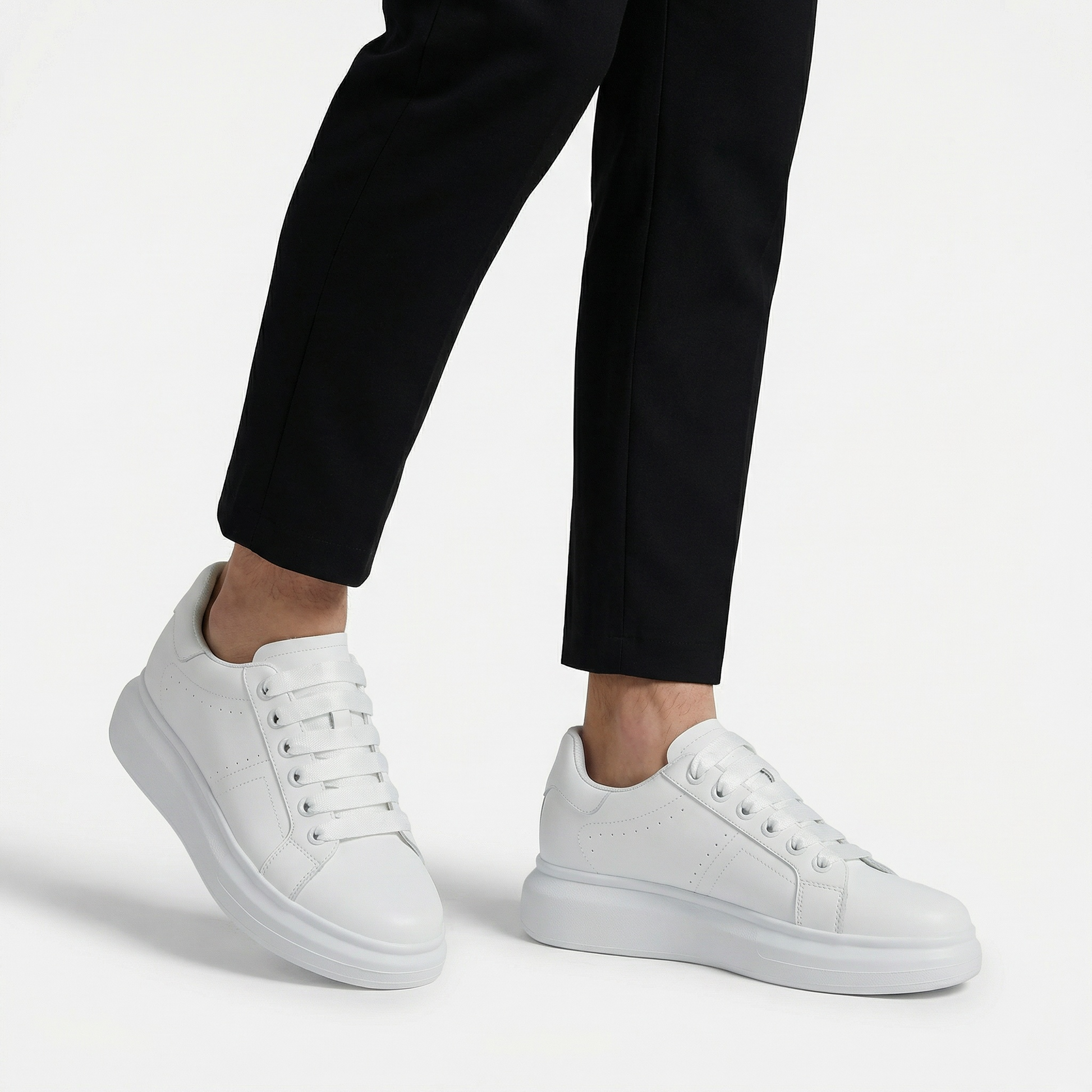 Vantage Court Blanc — Men's Elevator Sneaker 7cm | Vizon