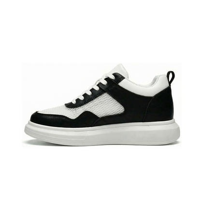 Apex Grid Noir — Men's Elevator Sneaker 7cm | Vizon