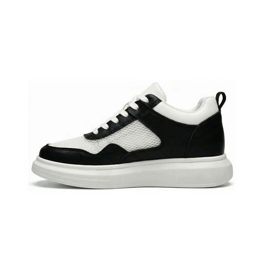 Apex Grid Noir — Men's Elevator Sneaker 7cm | Vizon