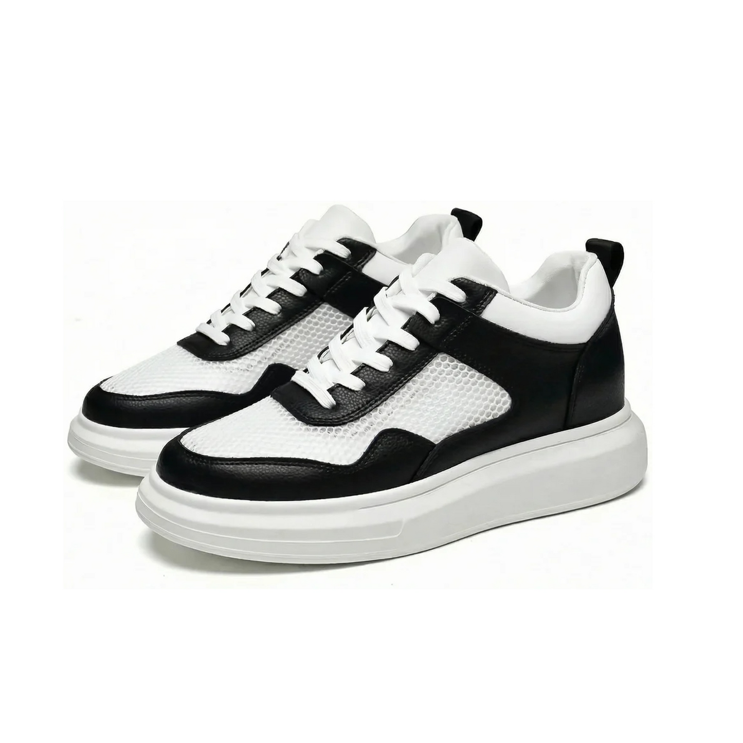 Apex Grid Noir — Men's Elevator Sneaker 7cm | Vizon