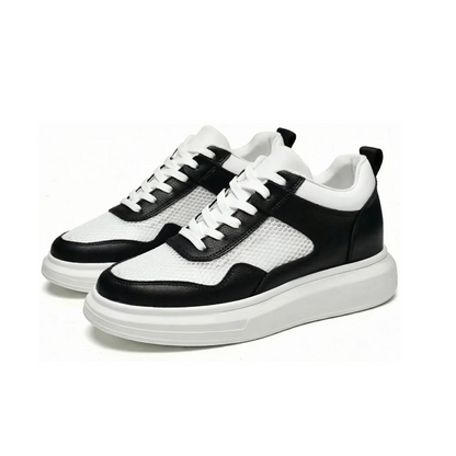 Apex Grid Noir — Men's Elevator Sneaker 7cm | Vizon