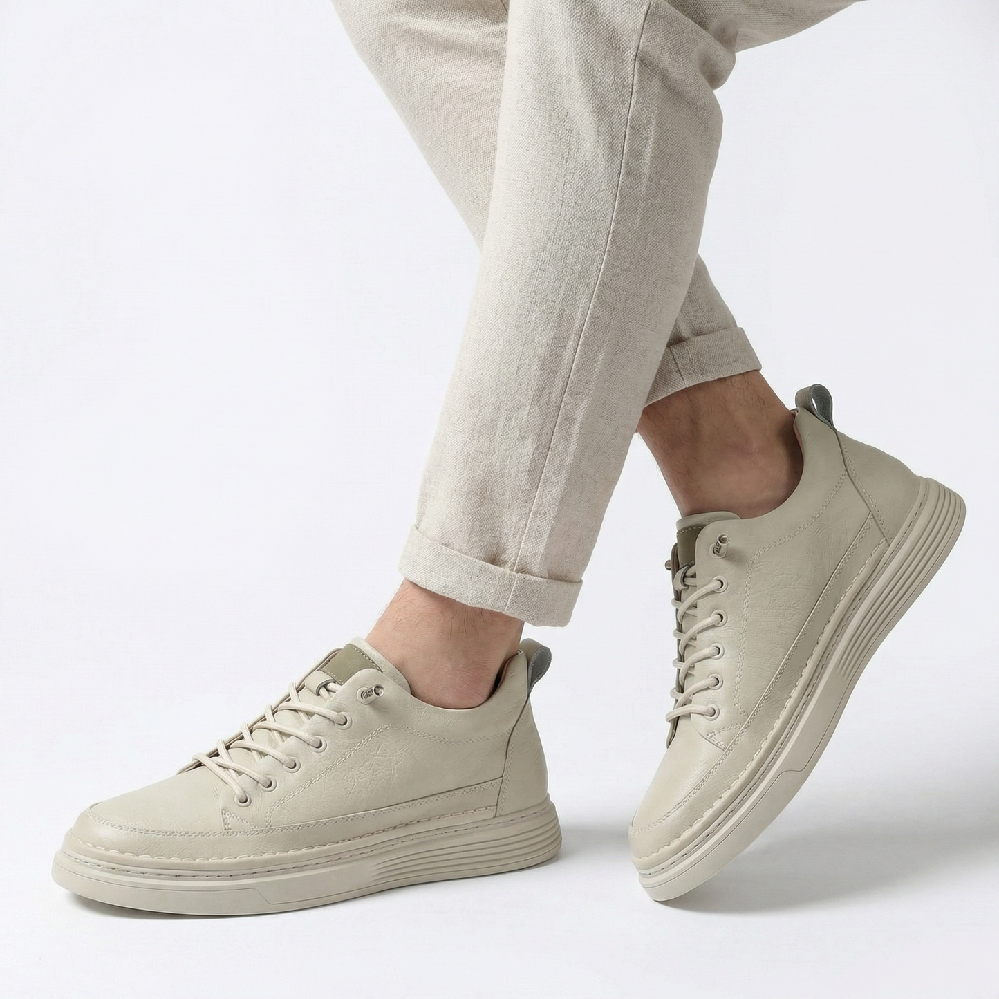 Langford Ivory — Men's Elevator Sneaker 7cm | Vizon