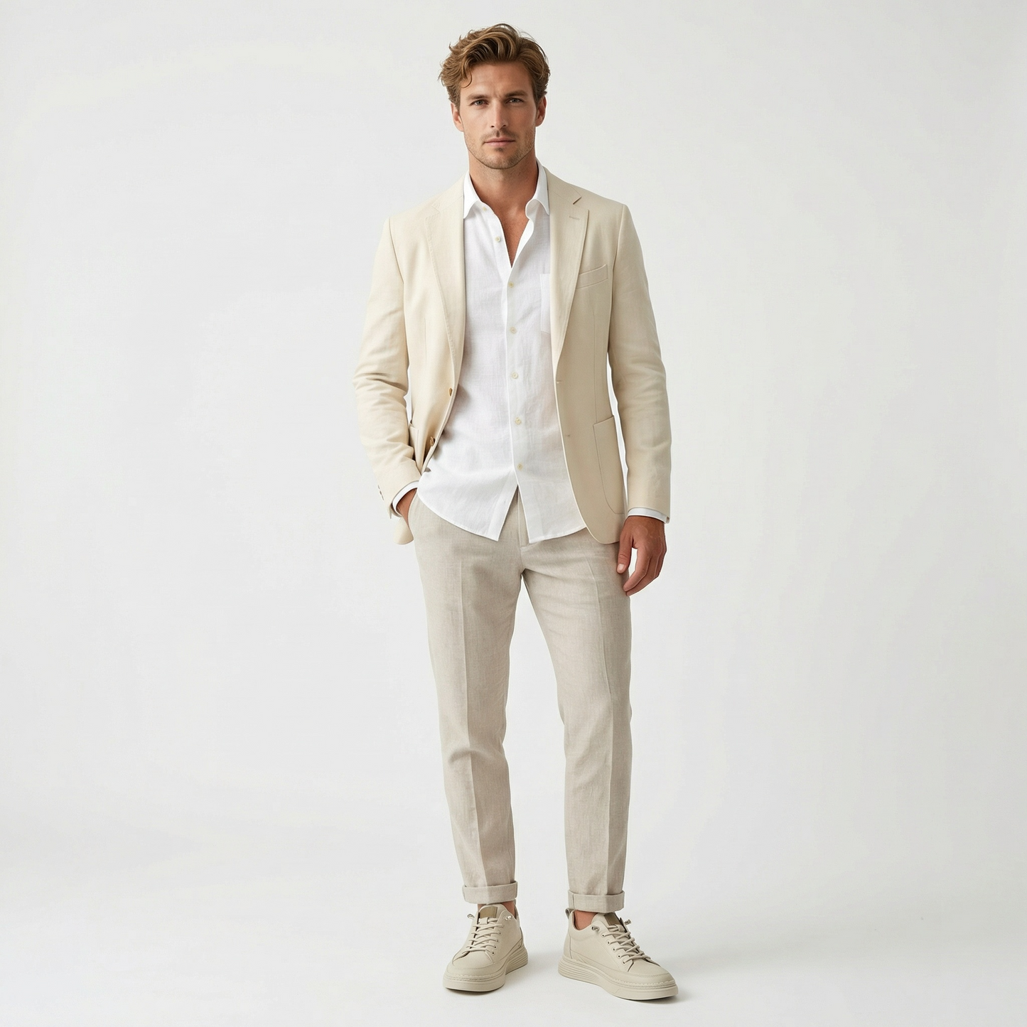 Langford Ivory — Men's Elevator Sneaker 7cm | Vizon
