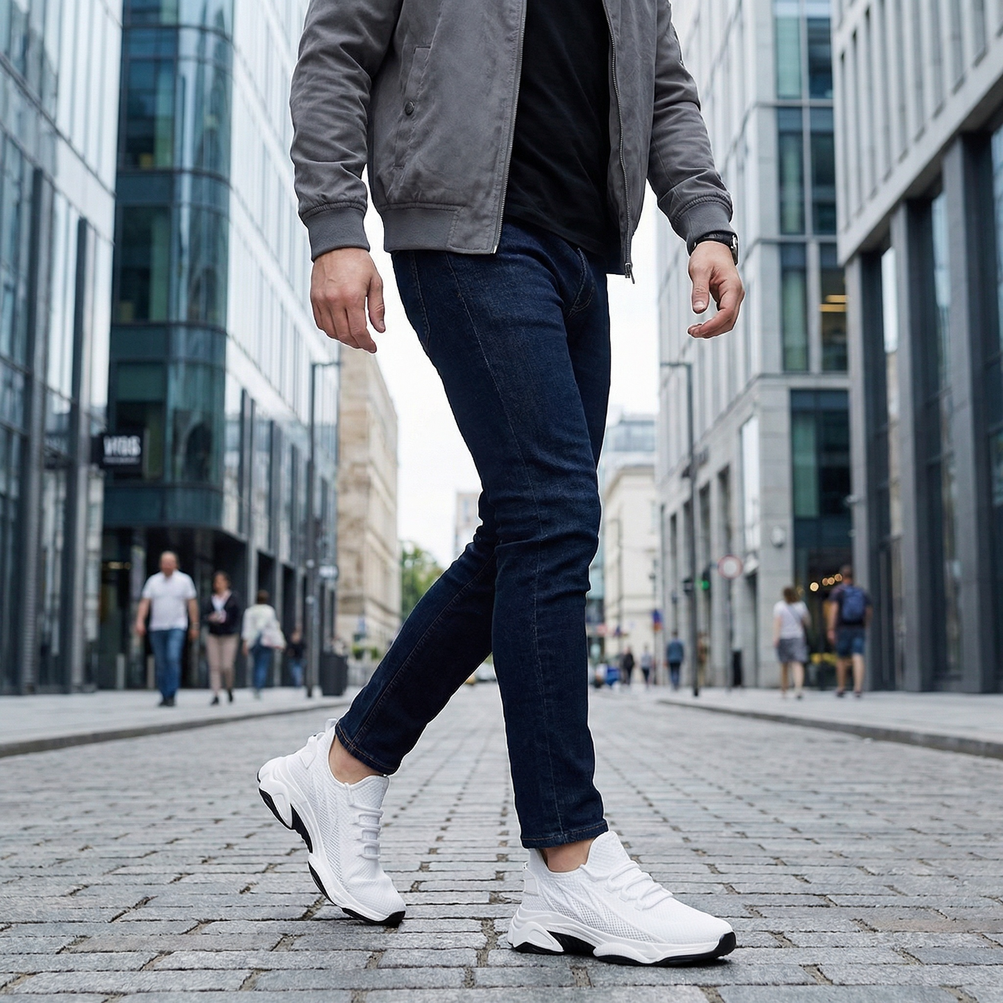 Velocity Stride White — Men's Elevator Sneaker 7cm | Vizon