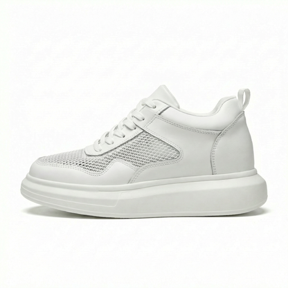 Apex Grid Blanc — Men's Elevator Sneaker 7cm | Vizon