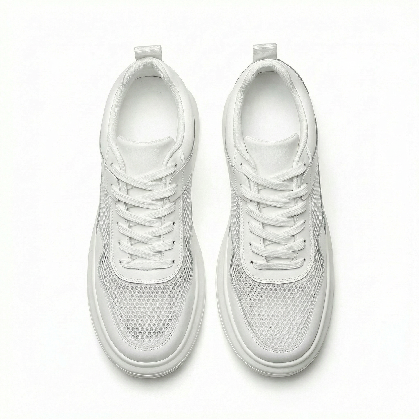 Apex Grid Blanc — Men's Elevator Sneaker 7cm | Vizon